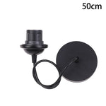 support lampe suspendue moderne minimaliste noir blanc rond lisse 50cm 80cm 120cm 200cm