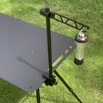 support lampe camping acier aluminium noir moderne vis fixations dimensions incluses