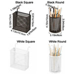 paniers rangement moderne noir blanc maille métallique clips scies crayons règle