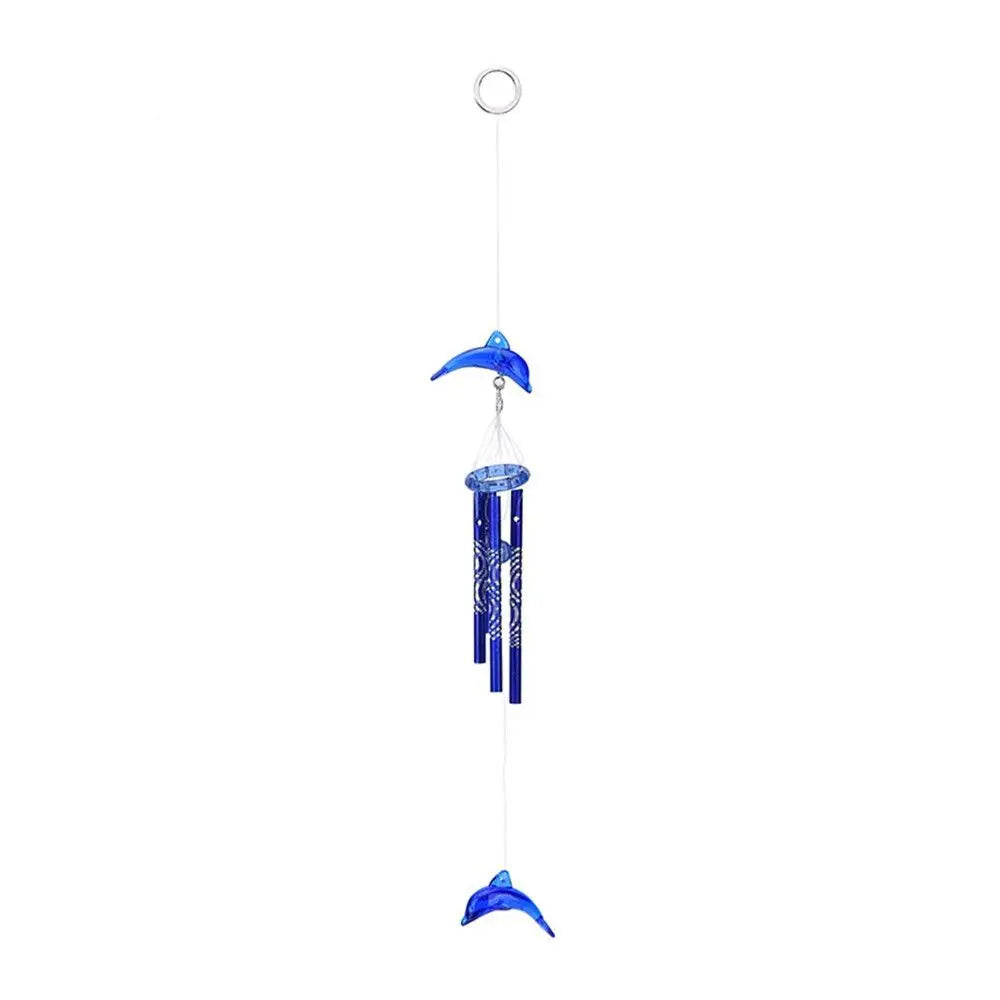 cloche vent moderne résine bleu rose violet motifs floraux opaques