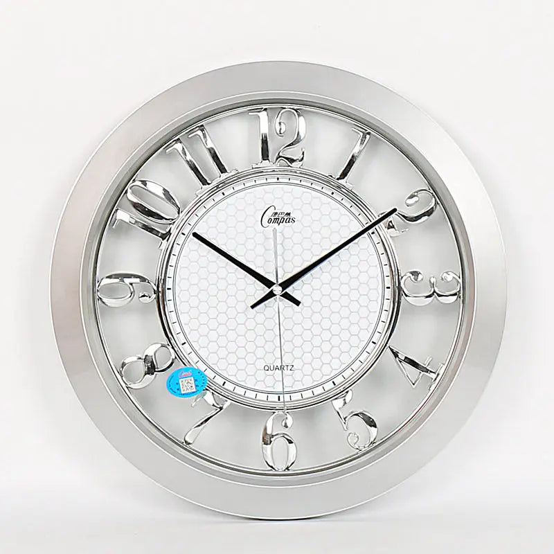 horloge murale quartz transparente classique noir doré argenté chiffres romains cadran quadrillé sans fixation