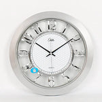 horloge murale quartz transparente classique noir doré argenté chiffres romains cadran quadrillé sans fixation
