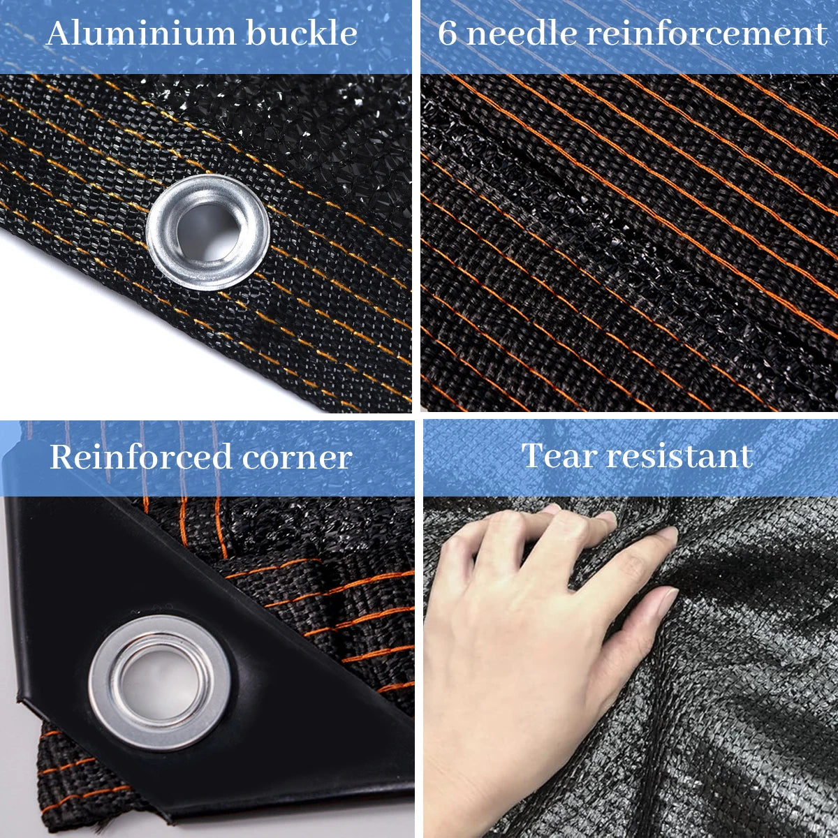 toile protection solaire noire moderne clips métalliques résistante l'eau 3x3 folding awning camping plage