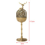 lampe huile bronze ornements floraux artisanale chaîne support traditionnelle métal