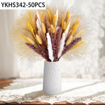 décoration maison bouquets pampas séchés naturels fibres fines rustiques beige marron blanc 40cm anniversaire