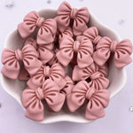 rubans forme noeud papillon résine colorée kawaii bleu rose orange rouge violet satiné 18mm