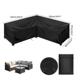 housse meubles extérieurs polyester imperméable noire moderne élastiques ajustables rectangle lshape rond