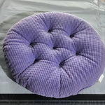 coussin chaise rond velours côtelé rose doux assise sol tabouret