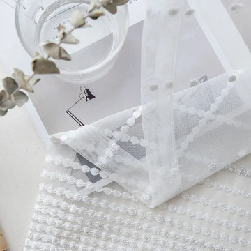 rideau blanc pois minimalist moderne transparent fenêtre extérieure nordic qualite haute