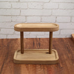 étagère deux niveaux bois naturel rangement cosmétiques maquillage accessoires organisation meuble moderne minimaliste