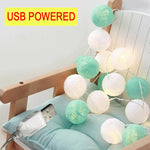 guirlande lumineuse noel vert blanc tissu laine coton moderne usb powered chambre festive