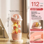 rangement jouets transparent capsule pliable moderne étoiles beige rose figurines poignée