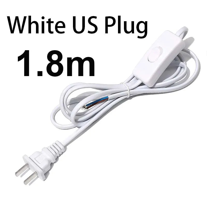 câble électrique interrupteur noir blanc moderne 1m 1.8m 3m 5m vde safe