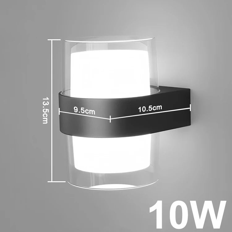 applique murale led moderne transparente blanc noir éclairage intérieur extérieur étanche ip65