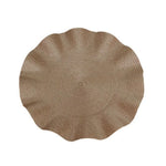 serviettes table tissées vert olive moderne beige clair motifs concentriques minimaliste respectueux environnement