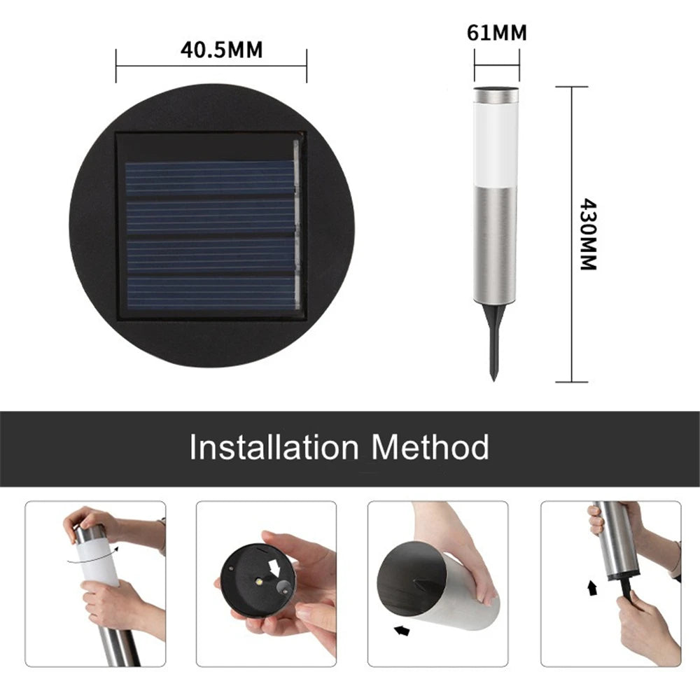 lumière solaire led moderne jardin extérieur blanc argent adhésif ip55 inoxydable