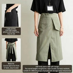 tablier cuisine imperméable polyester noir vert olive marron clair moderne poche grande ceinture ajustable
