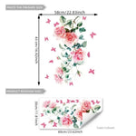 stickers muraux fleurs papillons art floral adhésifs decoration murale maison bleu blanc vert rose