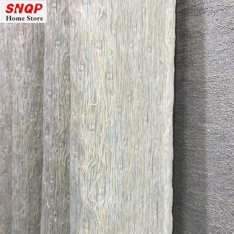 rideau moderne gris clair bleu beige rayures horizontales opaque salon chambre maison