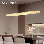 lampe suspendue marbre blanc moderne câble électrique 100cm opacité chambre salon