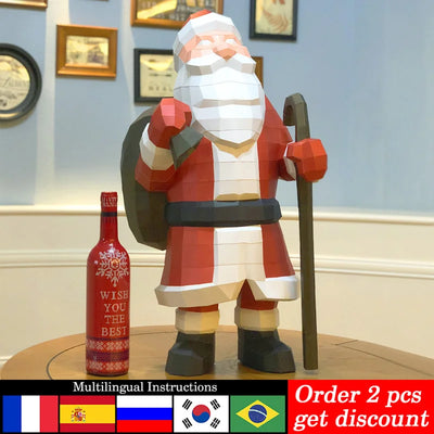 Grand décor de Noël en papier 3D rouge
