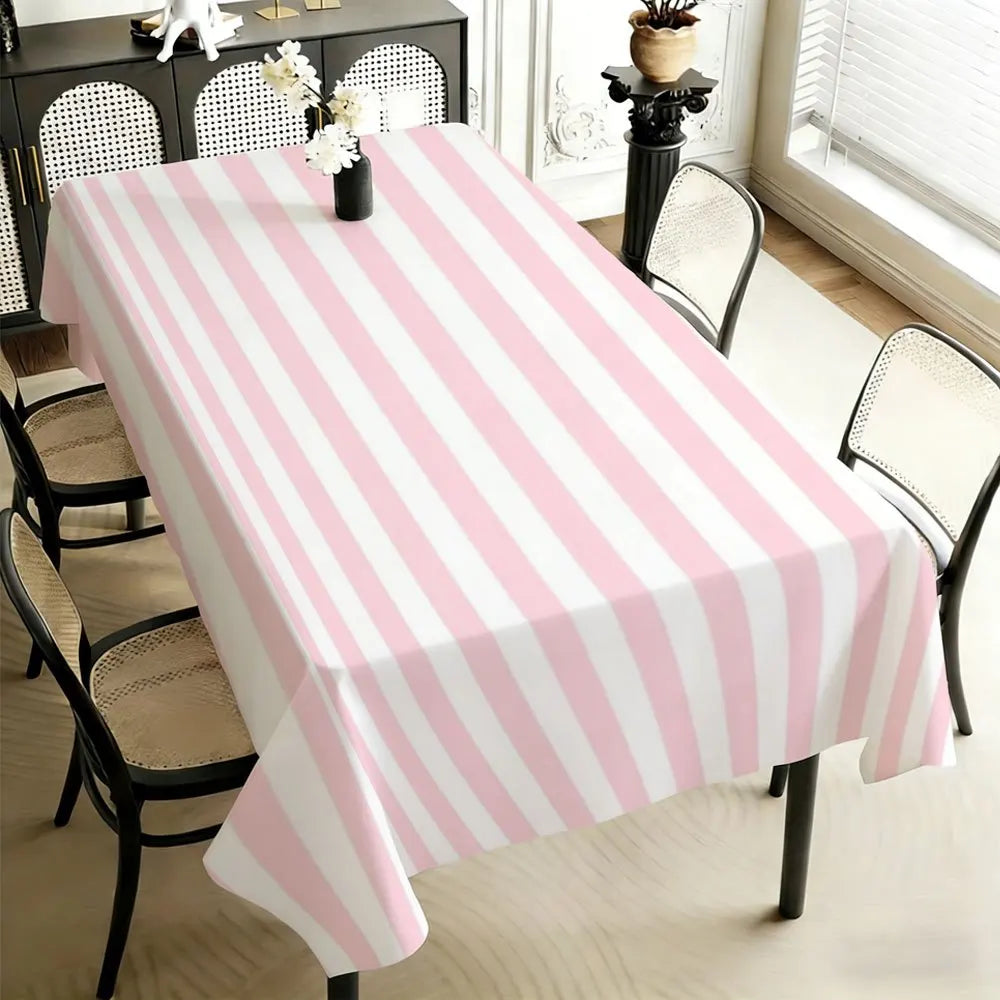 nappe rayée rose blanche moderne décoration table mariage extérieur restaurant