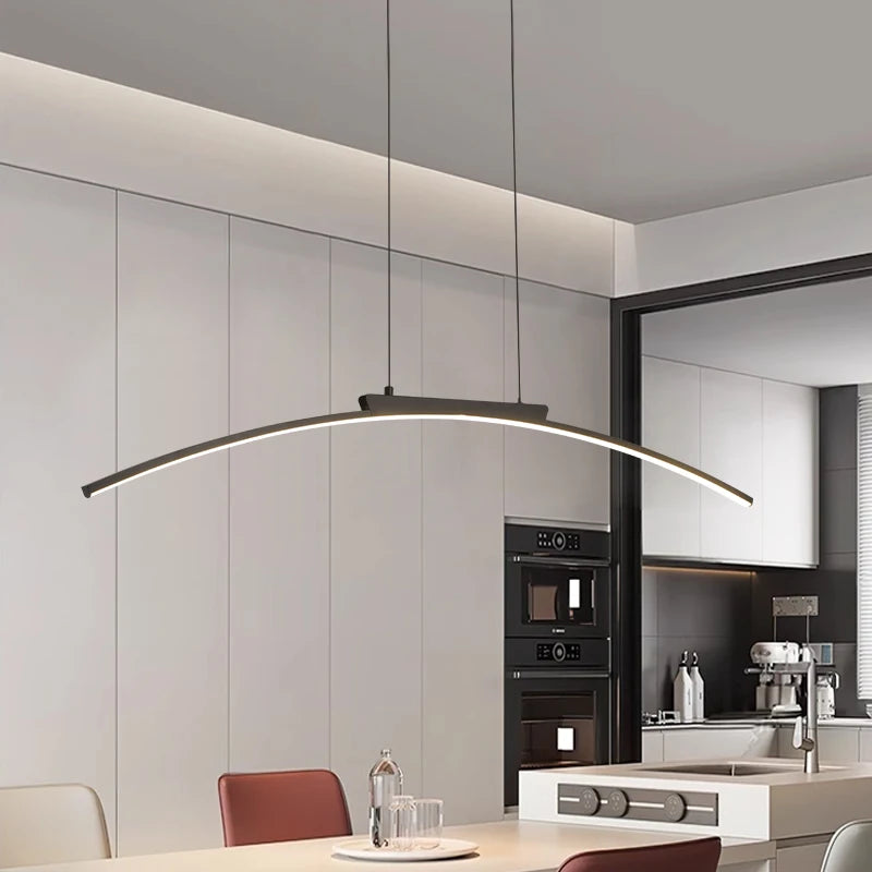 suspension lumineuse moderne minimaliste noir blanc réglable luminosité LED économique