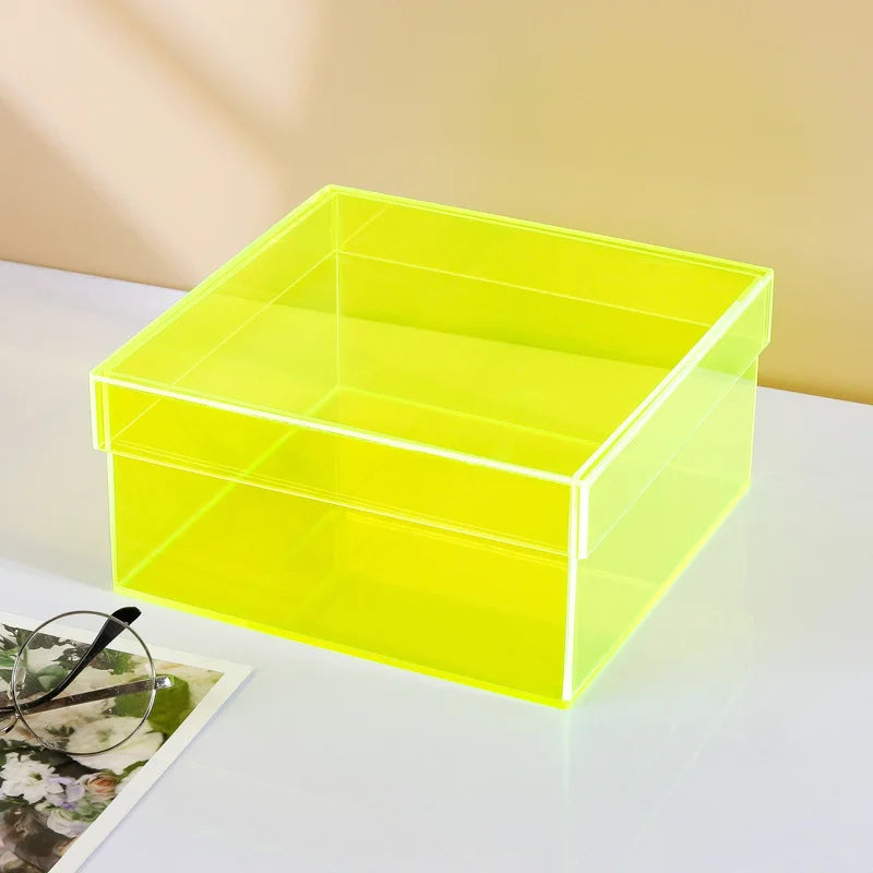 boîtes rangement transparentes réutilisables moderne vert bleu orange violet respectueux environnement pliables cosmétiques objets