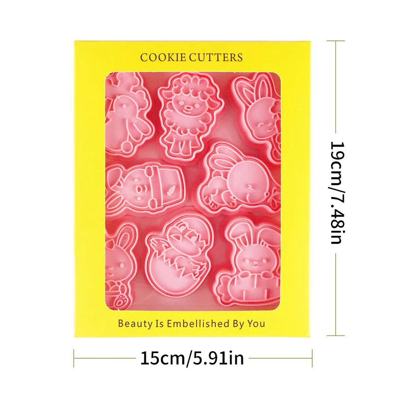 outils pâtisserie emporte pièces biscuits animaux dessin animé cartoon orange vert rose beige