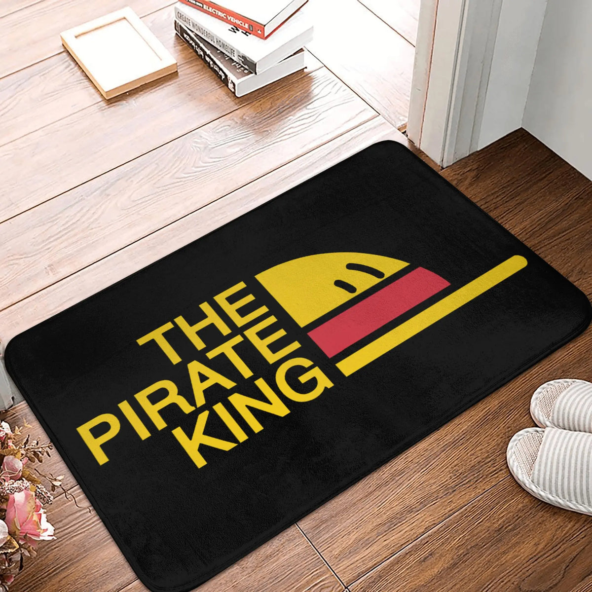 tapis sol antidérapant one piece zoro épées croisées moderne vert noir blanc