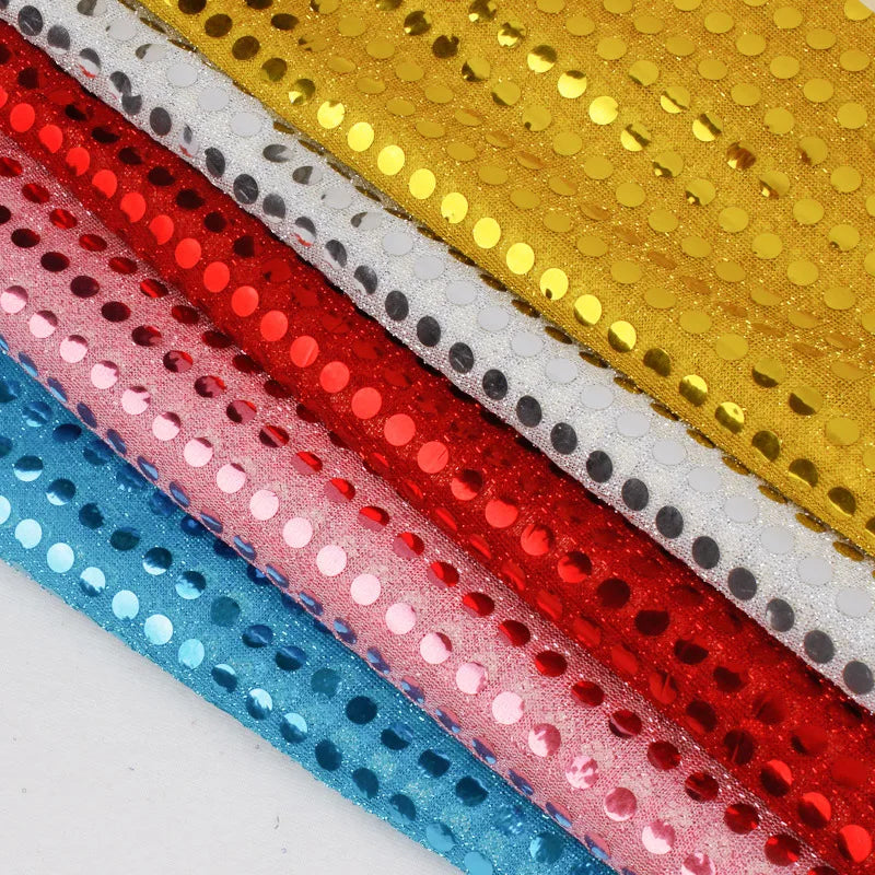 tissu circulaires polyester translucide glitter rouge blanc bleu vert violet or bricolage décoration