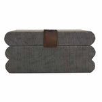 boîtes bijoux cuir blanc gris moderne rayures clips transport affichage large size