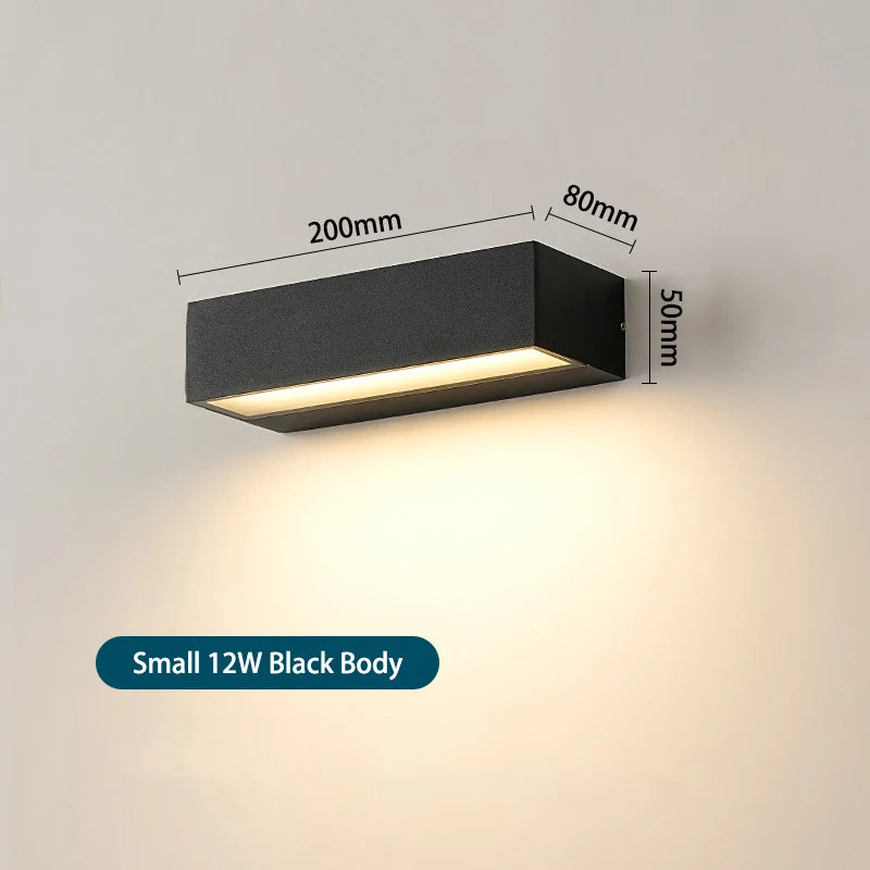 applique murale led extérieure ip65 étanche noir blanc contemporaine 2492000lm