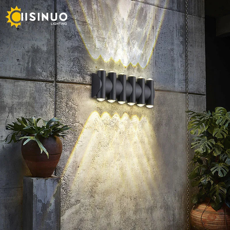 éclairage extérieur moderne applique murale led aluminium noir ip68 hydrofuge 110240vextérieur jardin villa veranda