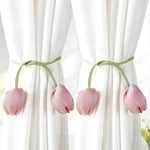 accessoires fenetre tulipes relief rose clair vert clair decoratif floral ruban réglable chambre maison