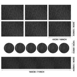 serviettes table modernes gris noir rayures horizontales adhésives faciles nettoyer pièces 12 cercles