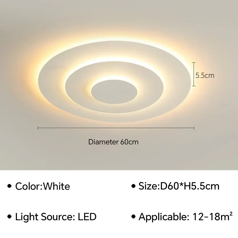 plafonnier led ultra mince spirale moderne nordique lumière blanc salon chambre