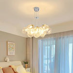 suspension lumineuse led verre dépoli moderne transparent reflets dorés 4500k 3000k 6000k