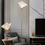 lampe sol moderne or transparent motifs géométriques élégante décoration chambre coucher lumière aluminium