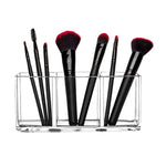 boîte rangement cosmétiques transparente moderne pinceaux crèmes rouges palettes carte crédit minimaliste organisateur