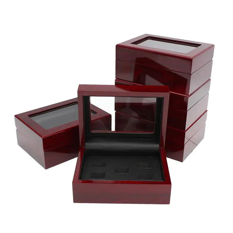 boîte bijoux bois rouge classique compartiments 16cm 12cm 7cm opacité mat retro