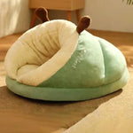 lit doux velours vert chat chien confortable arrondi 100 coton lavable size