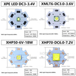 diodes led 20mm bleu clair jaune noir doré conducteurs pcb projecteur lampe torche phare