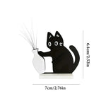support mural vase noir dessin chat yeux blancs adhésif décoration moderne aimant réfrigérateur