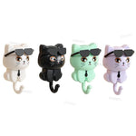 porte clés chat mignon lunettes cravate adhésif blanc noir vert pâle moderne imperméable résistant