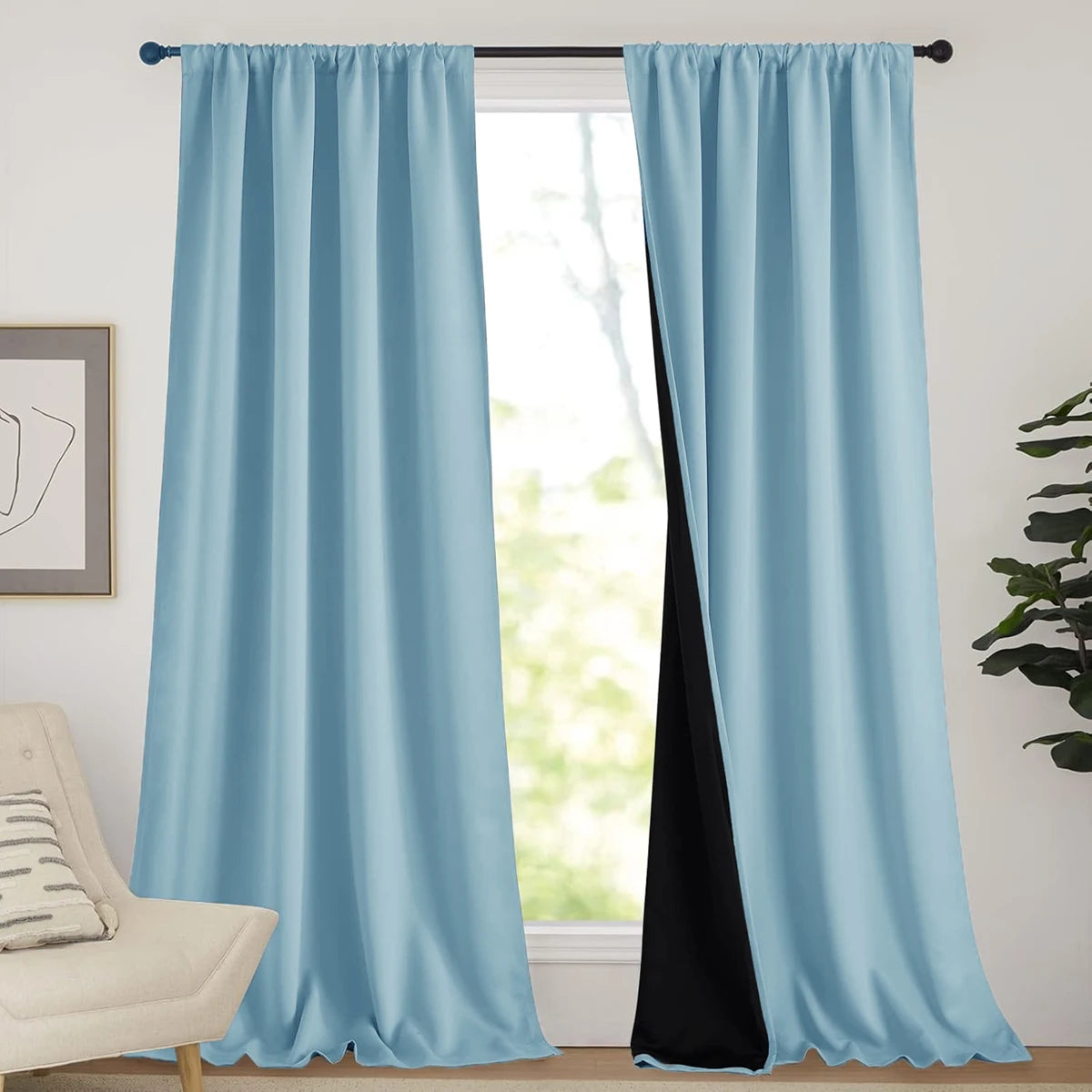 rideaux occultants moderne beige noir rose gris bleu uni opaques chambre