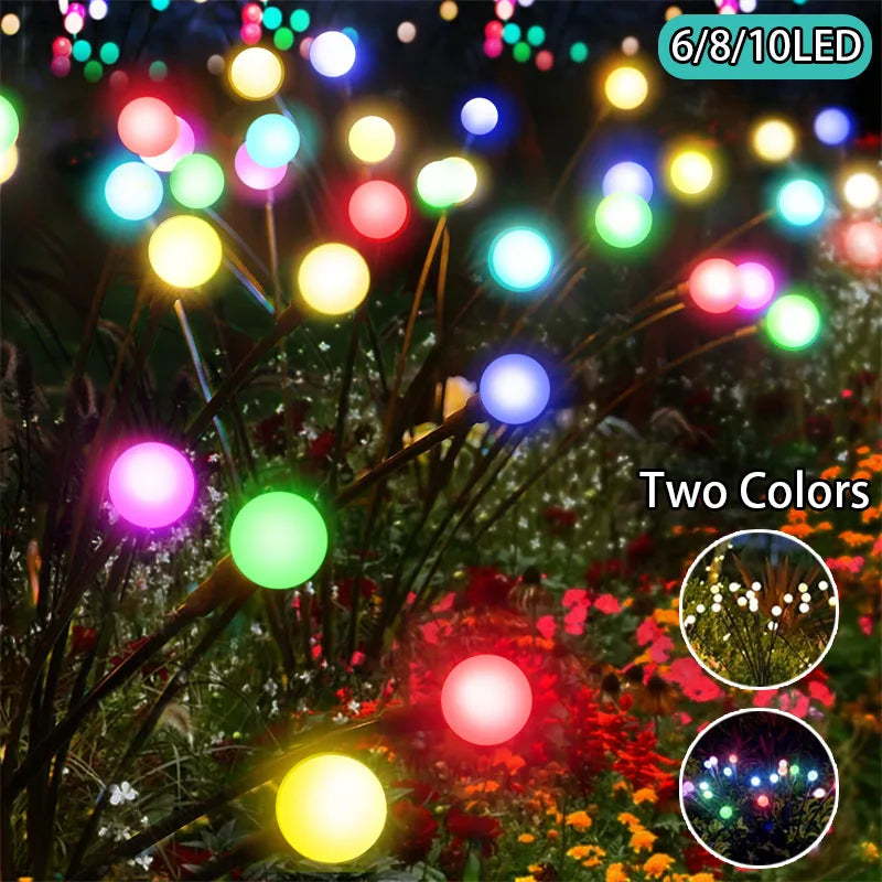 lumière solaire multicolore guirlande moderne boules sphériques extérieures jardin festive métal