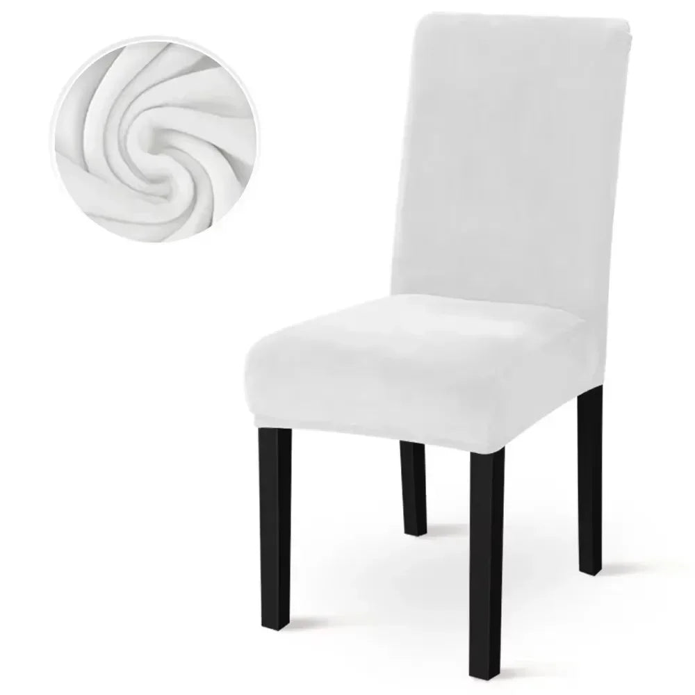 housse chaise velours doux moderne élastique beige gris ajustée chaise mariage banquet