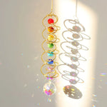 décoration extérieure cristal spirale métallique colorées argent doré moderne fenêtre suncatcher