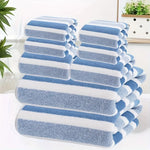 serviettes bain rayées gris blanc bleu rose très absorbantes douces toilette classiques